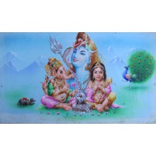 Shiva with Ganesh and Kartikey